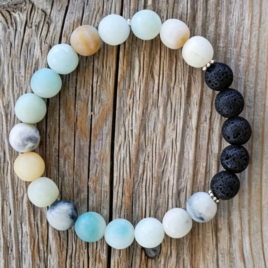 Handcrafted Bohemian Arabic Natural Stone Bead Bracelet, Unisex