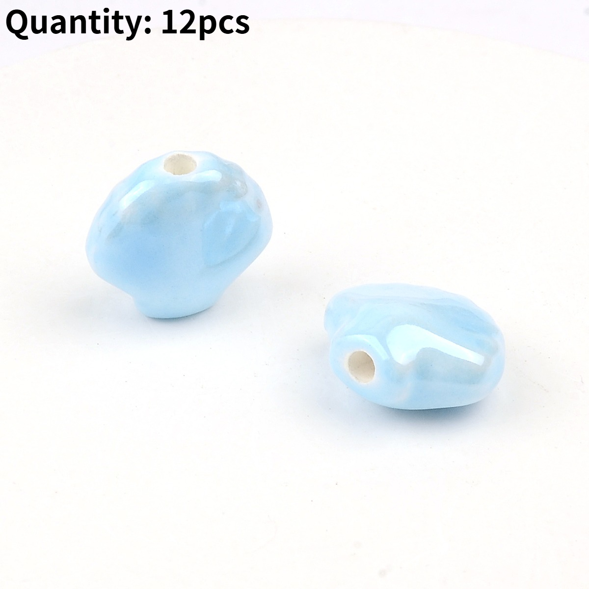 12pcs Scallop Shell Ceramic Beads for DIY Jewellery Making