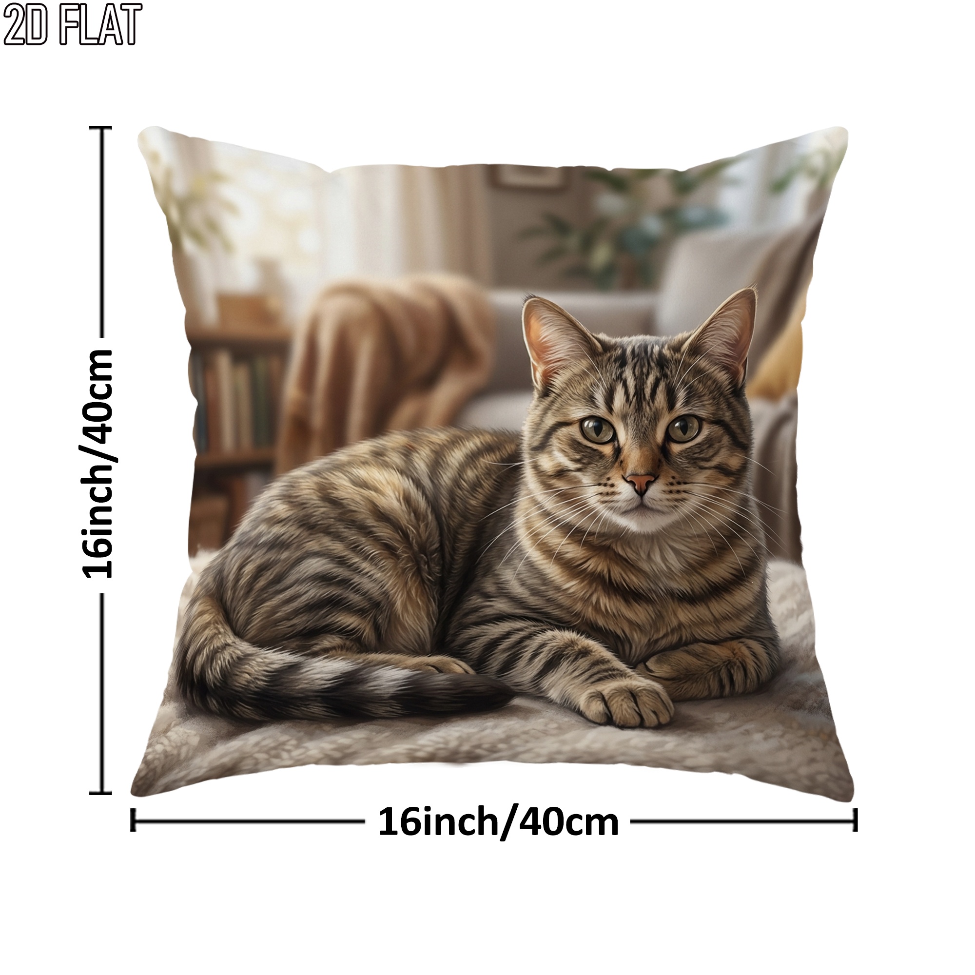 TEMU 2d Flat 1pc Easter Holiday Cozy Cat Throw Pillow Covers Decorative Pillowcases 1 Sided Printing For Living Room Bedroom Sofa Bed Decor Without