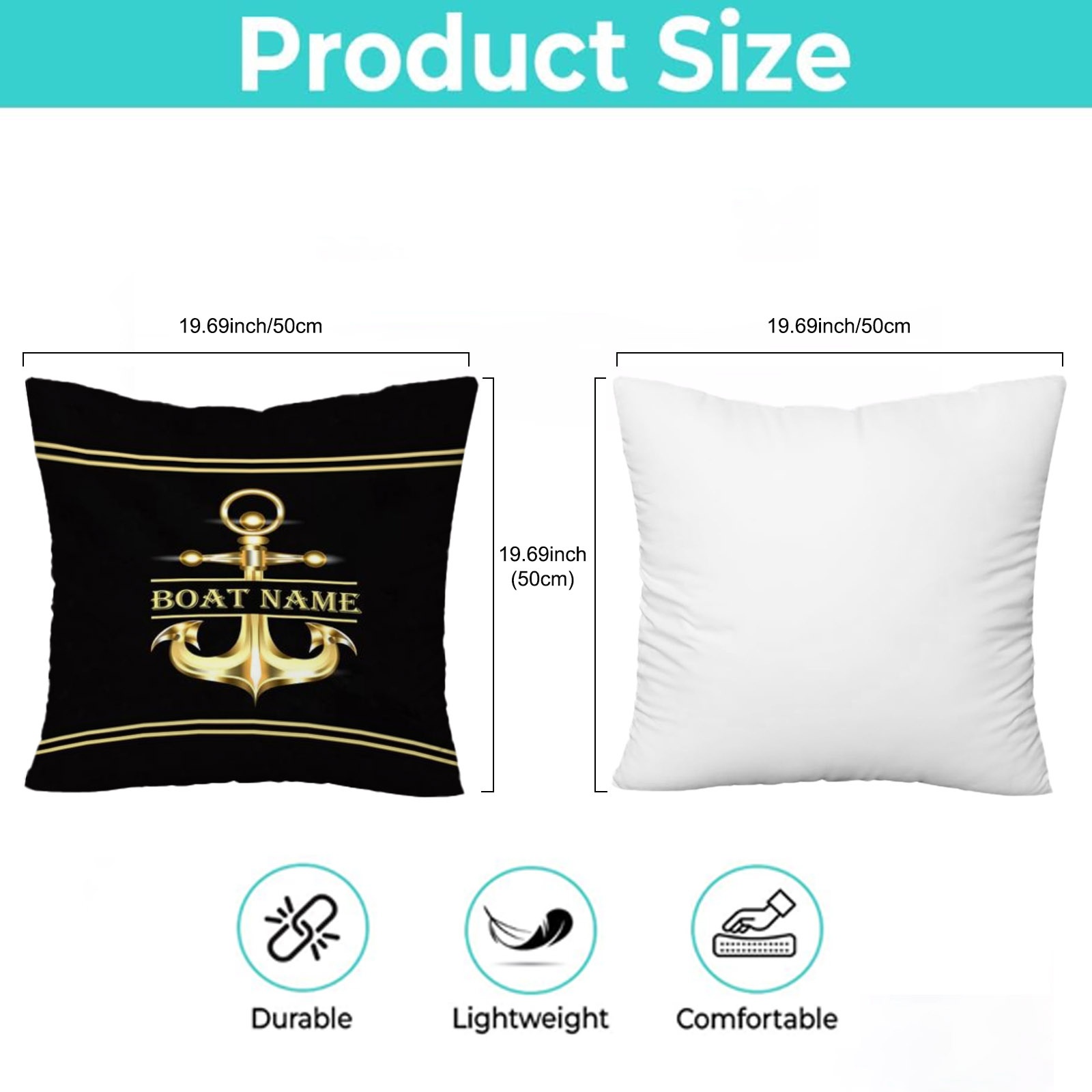TEMU 1pc Creative Christmas Gift Pillowcase, Anchor-shaped Pattern Custom Name Flannel Pillowcase, For Holidays, Gifts, Multi-functional Use, Outdoor