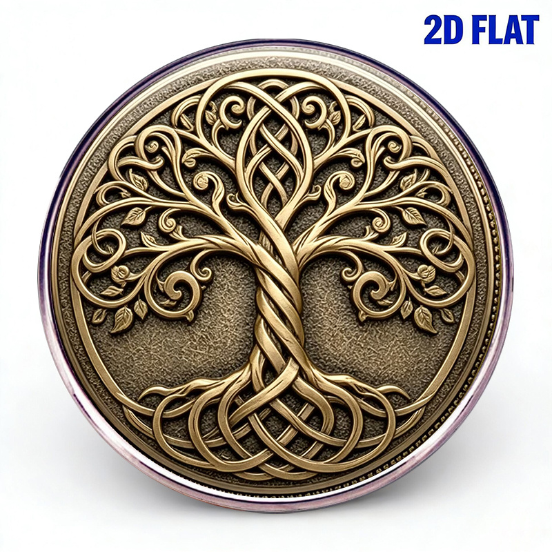 TEMU 1pc, 2d Retro Tree Of Life Stainless Steel Brooch Unisex Fashion Minimalist Lapel Pin Creative