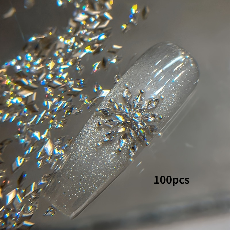 TEMU 100 Pezzi di Accessori per Nail Art Mini, Glitter , Decorazioni per Unghie Indossabili, Strass a Forma di -, per Unghie a Schiena Piatta