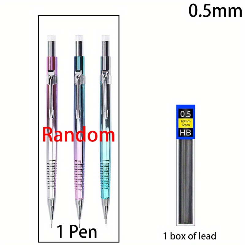 E-shop Kreativer Bleistift Kugelschreiber 2-in-1 Blaue Tinte 0.3 0.5 0.7 0.9mm Mechanischer Bleistift mit Ersatzminen Multifunktionale Schreibwaren