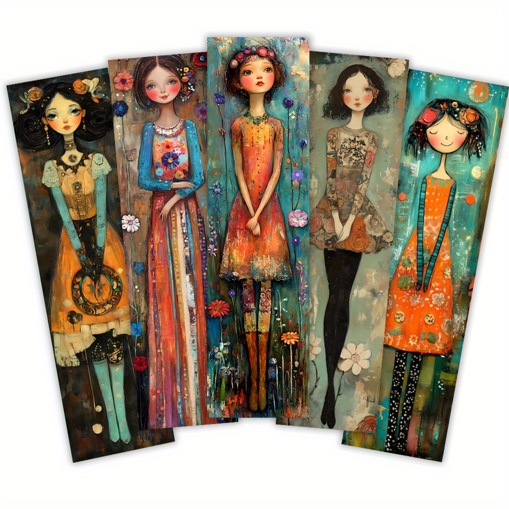 32pcs   Vintage Floral Whimsical Girl Bookmarks - Cute & Quirky Aesthetic Page Decorations with Vibrant Floral & Nature- ,   Teachers, Readers, Book Lovers - Ideal Gift for Teachers, Birthdays, Parties,  