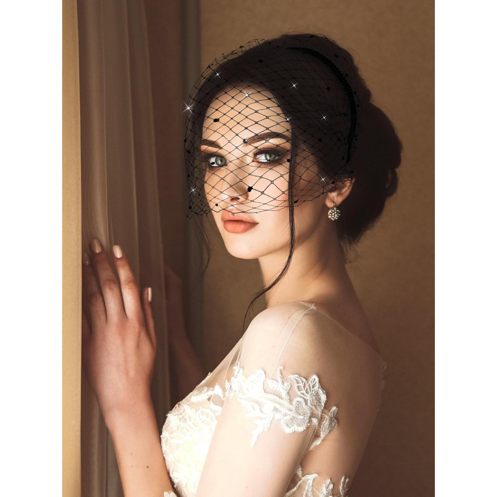 2pcs mesh veil mesh veil headband women hair - Temu New Zealand display picture 2