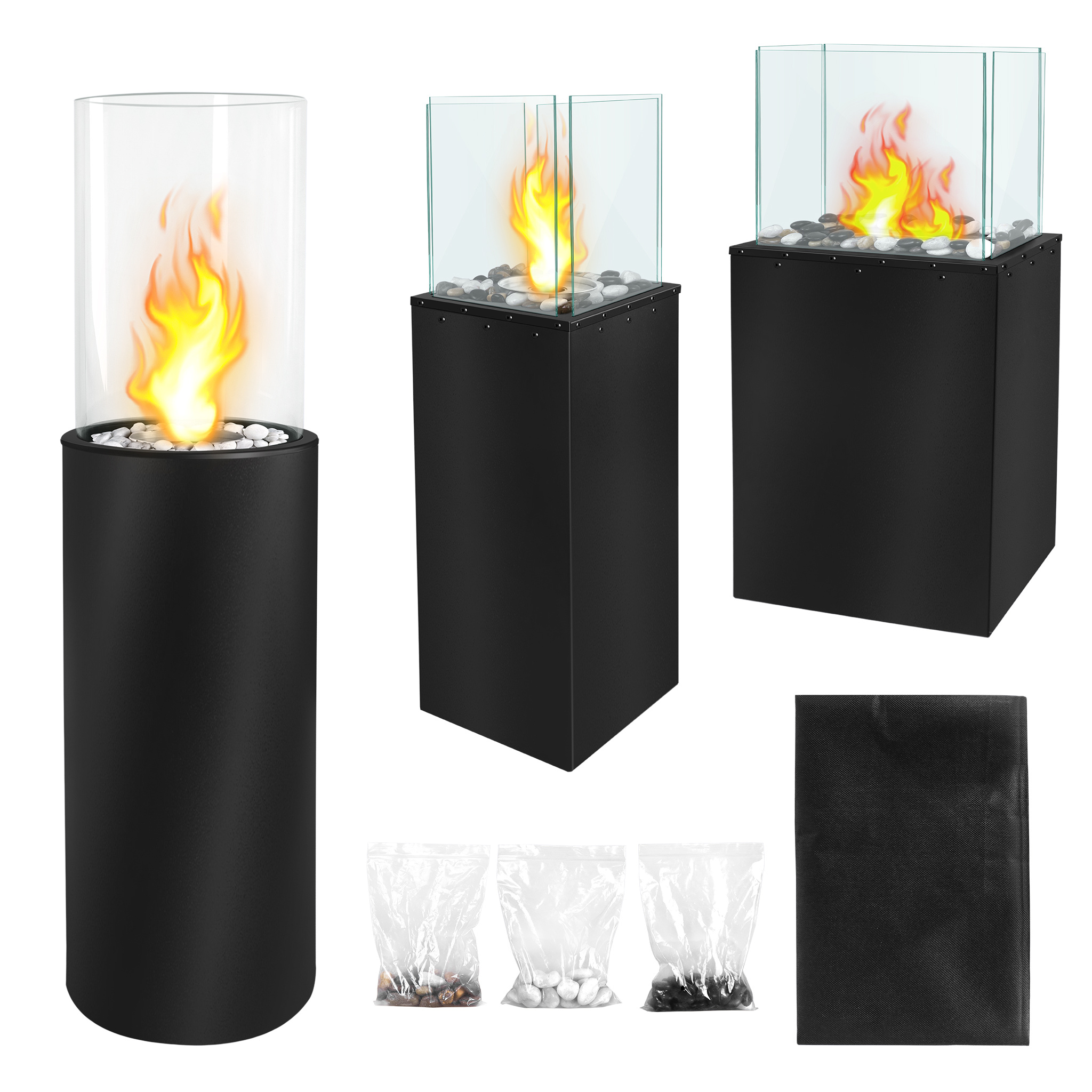 

Freestanding Standing Fireplace Round Suitable For Indoor And Outdoor Use, 150 Minutes, Floor Fireplace