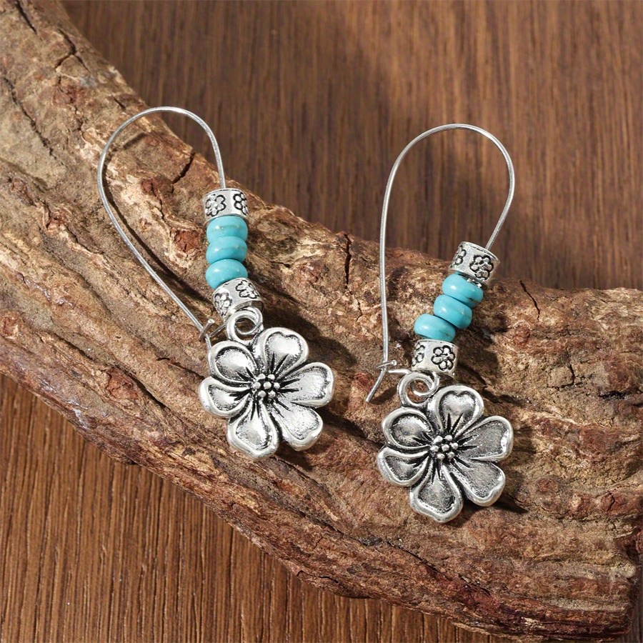 TEMU 2pcs Stylish And Exquisite Bohemian Flower Earrings, Men's And Women's Earrings, Birthday Party Anniversary Gifts For Relatives , Jewelry.