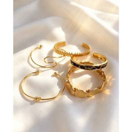 5pcs set leopard print plush bangle daily wear multi layer stackable statement bracelet womens accessory gift trendy present