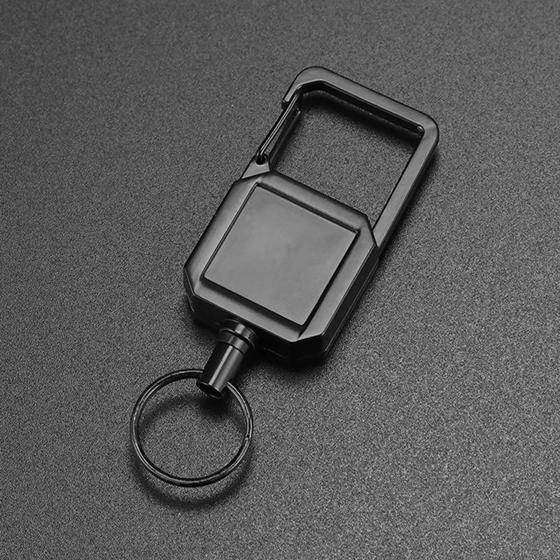 Image of Telescopic Keychain Outdoor Steel Wire Rope High Elasticity Holder Anti Loss Easy To Pull Keychain Office Outdoor Supplies