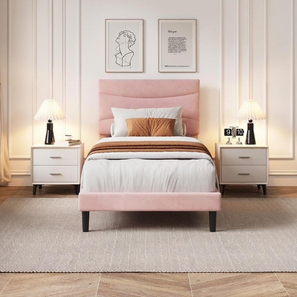 2026 Soft Bed with 2 Bed Rails, Premium Soft Padded Bed Frame with Stitched Detailing for Modern Bedroom, Ideal for Home Room Decor