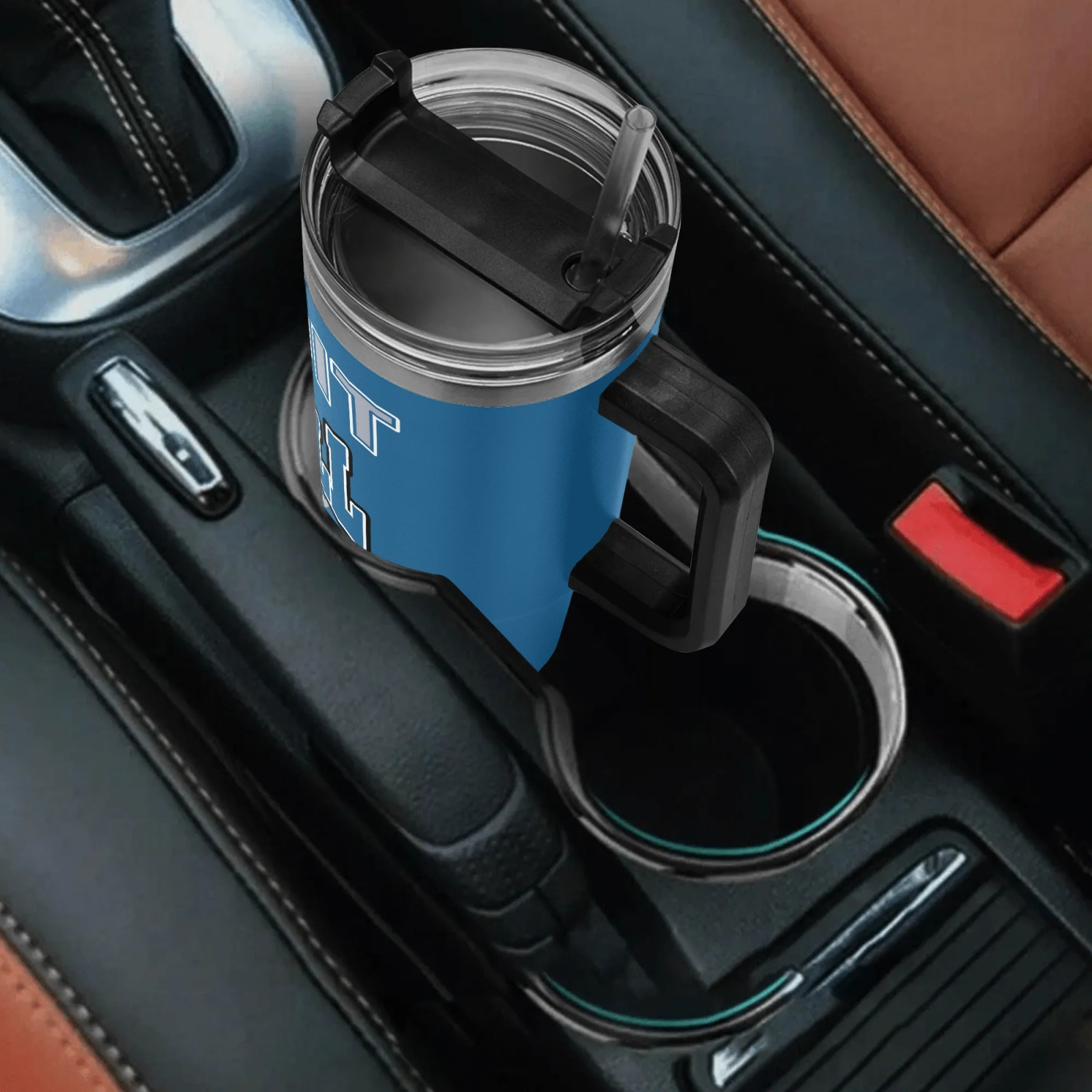 1  detroit football 40oz stainless steel tumbler with personalized name reusable multipurpose travel cup for coffee beverages ideal gift for   drink holder customizable cup durable drinkware sports drinkware 3