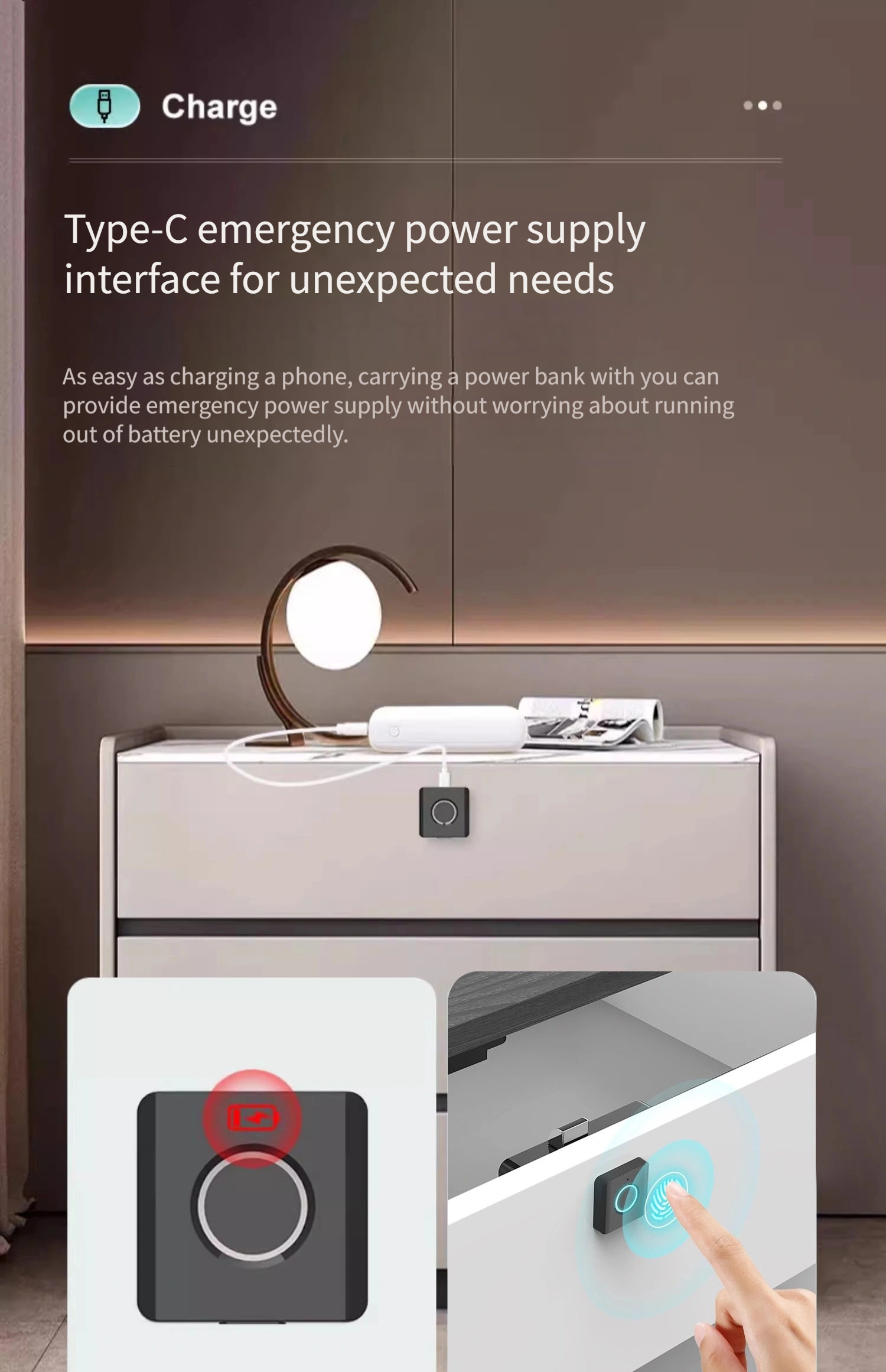 1pc Cerradura Inteligente con Huella Digital - Entrada Sin Llave, Diseño Compacto y Elegante, Fácil Instalación para Armarios de Casa, Zapateros y Archivadores, Cajones de Madera, Funciona con Pilas (3 AAA No Incluidas)
