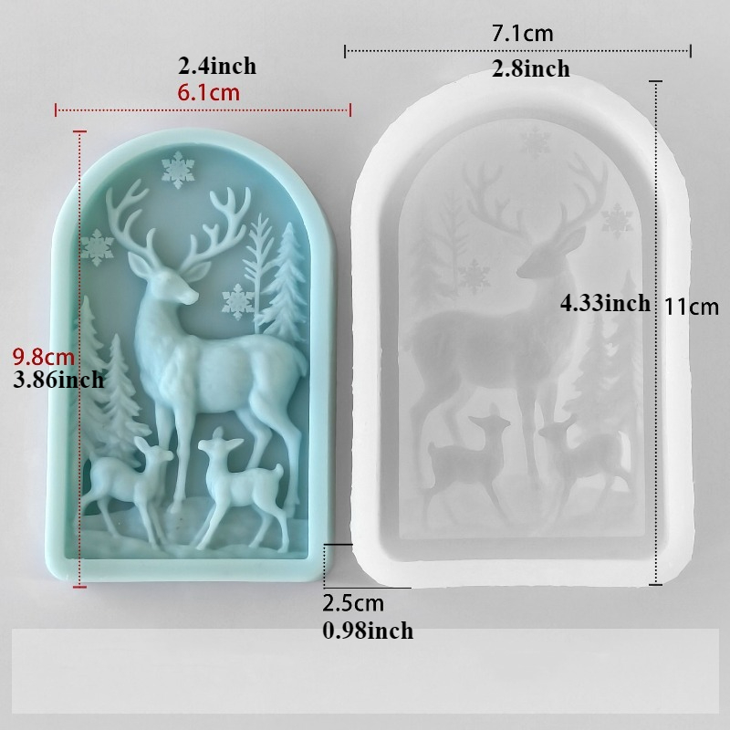 TEMU 【商品名】クリスマス シリコン キャンドル モールド エンボス加工 クラフト 石膏 動物 石鹸 モールド クリスマス ギフト 作成ツール レーション オーナメント ホリデー パーティー用品