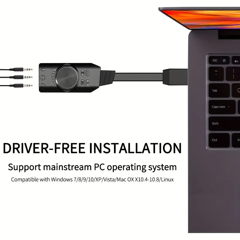 externe usb 7.1 soundkarte für gaming, verbessert audioeffekte computern, laptops und mobilen geräten