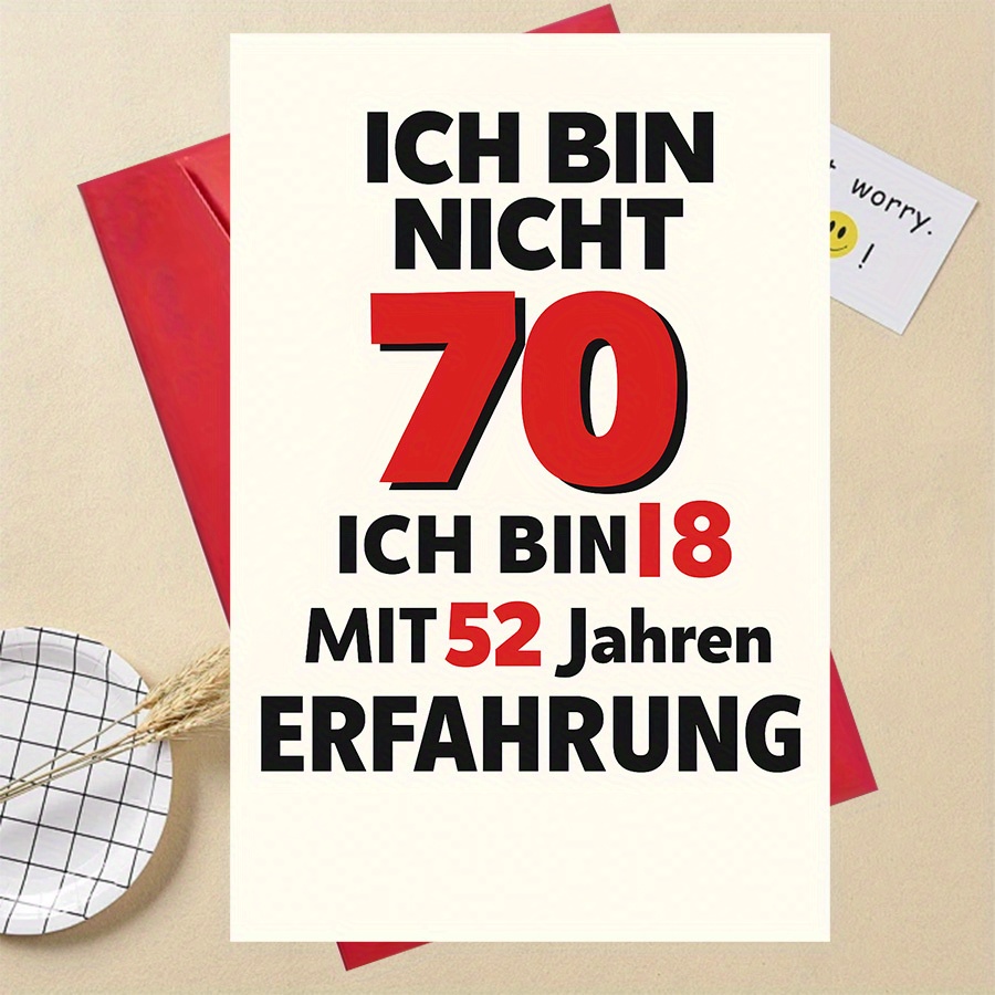 E-shop Eine humorvolle 70. Geburtstagskarte für jeden, die ein lebendigen mit 52 Jahren feiert. Ein ideales Geschenk für Familie, Freunde und Kollegen