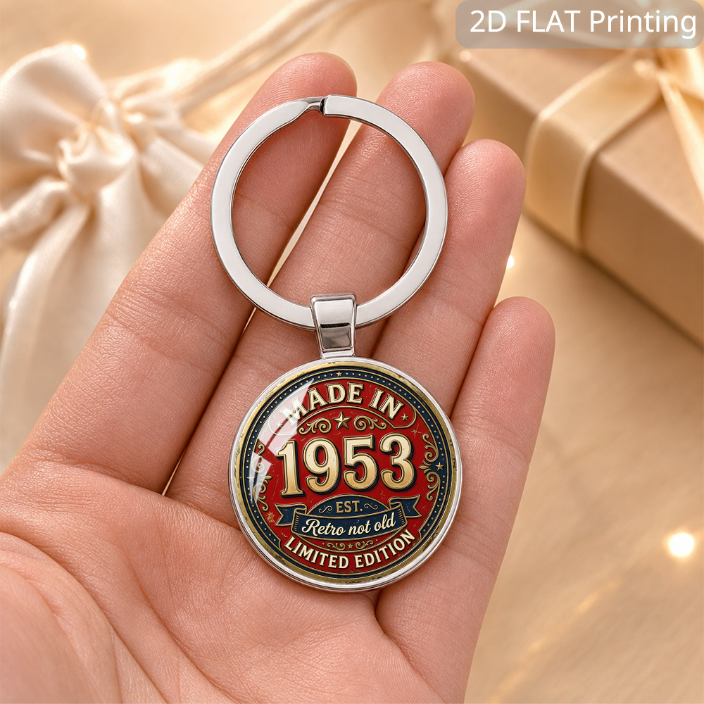 TEMU 1pc Made In 1953 Key Chain, Retro Not Old Edition Vintage Birthday Souvenir, Birthday Gift For , Party Keepsake, Bag Car Key Pendant 2d Flat