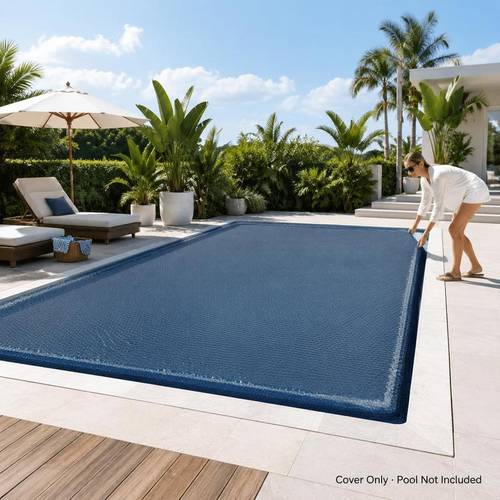 Artikelbild schwimmende solar poolabdeckung, pe schwarz und blau, wärmespeicherung, reduziert die verdunstung, für outdoor-swimmingpools, 600 x 400 cm