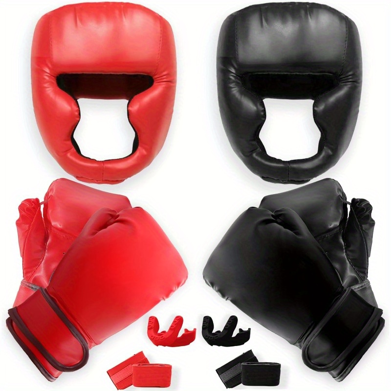 boxing set including boxing gloves headgear helmet boxing Temu
