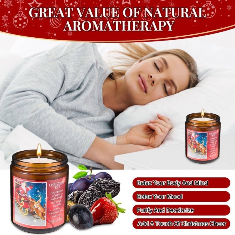 Scented Candle Set, 4 Pack Natural Soy Wax Candle Set, Long Lasting Scented Candles Home Xmas Gifts