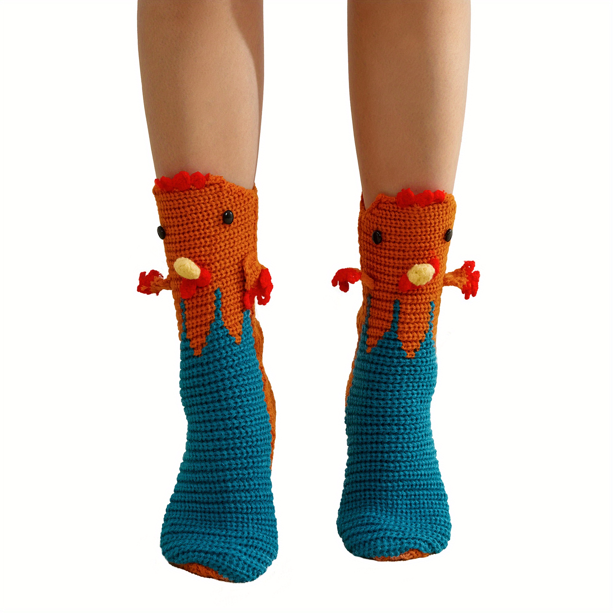 

Funny 3d Rooster Novelty Socks - Cozy Acrylic, Non-slip, Machine Washable - Casual Floor Socks For