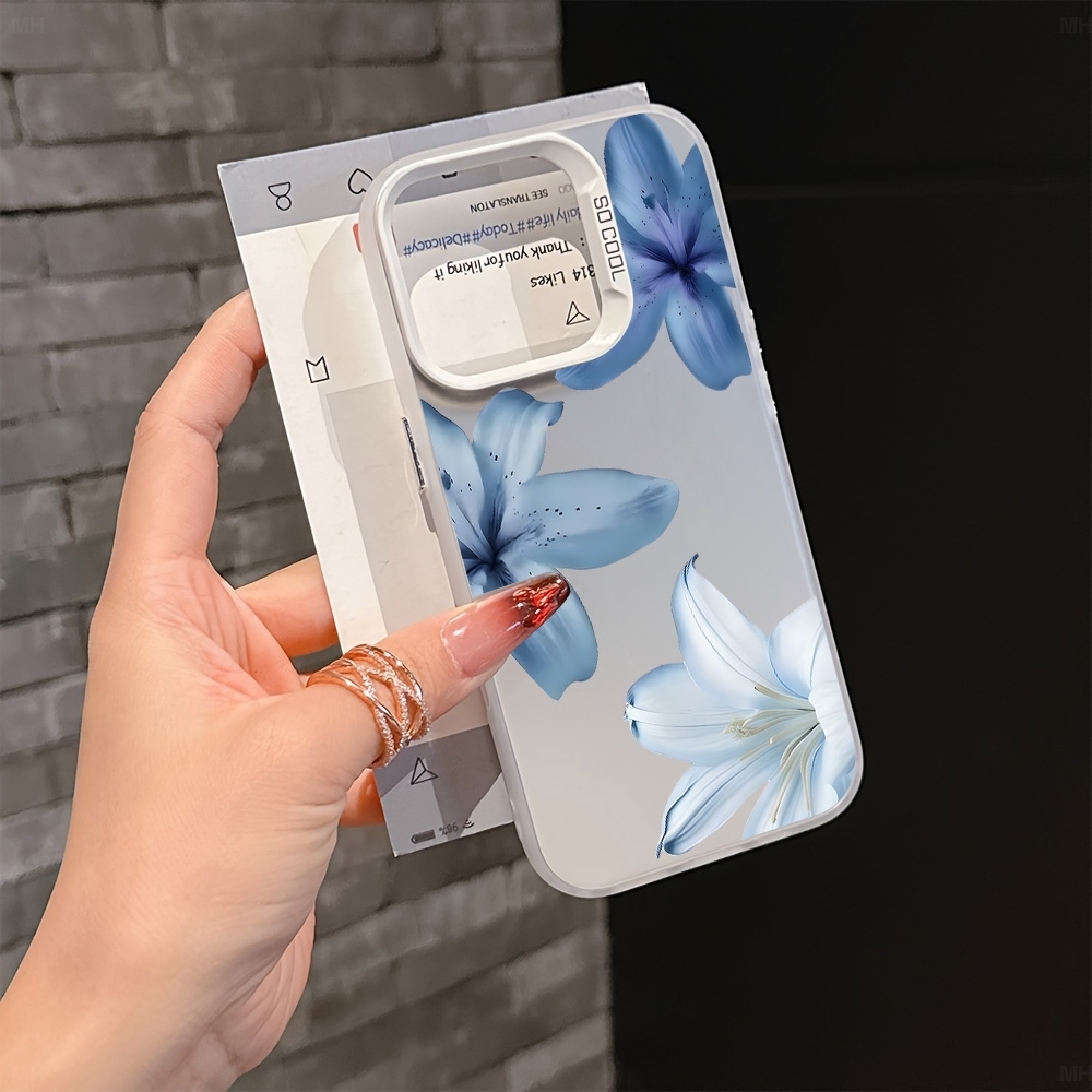 TEMU Phone Case: Blue Flower Case, Suitable For Redmi 15/14/13/12/8/9/10/a&c&t&t Pro, Suitable For Xiaomi 13t Pro, Poco Series, Suitable For Redmi