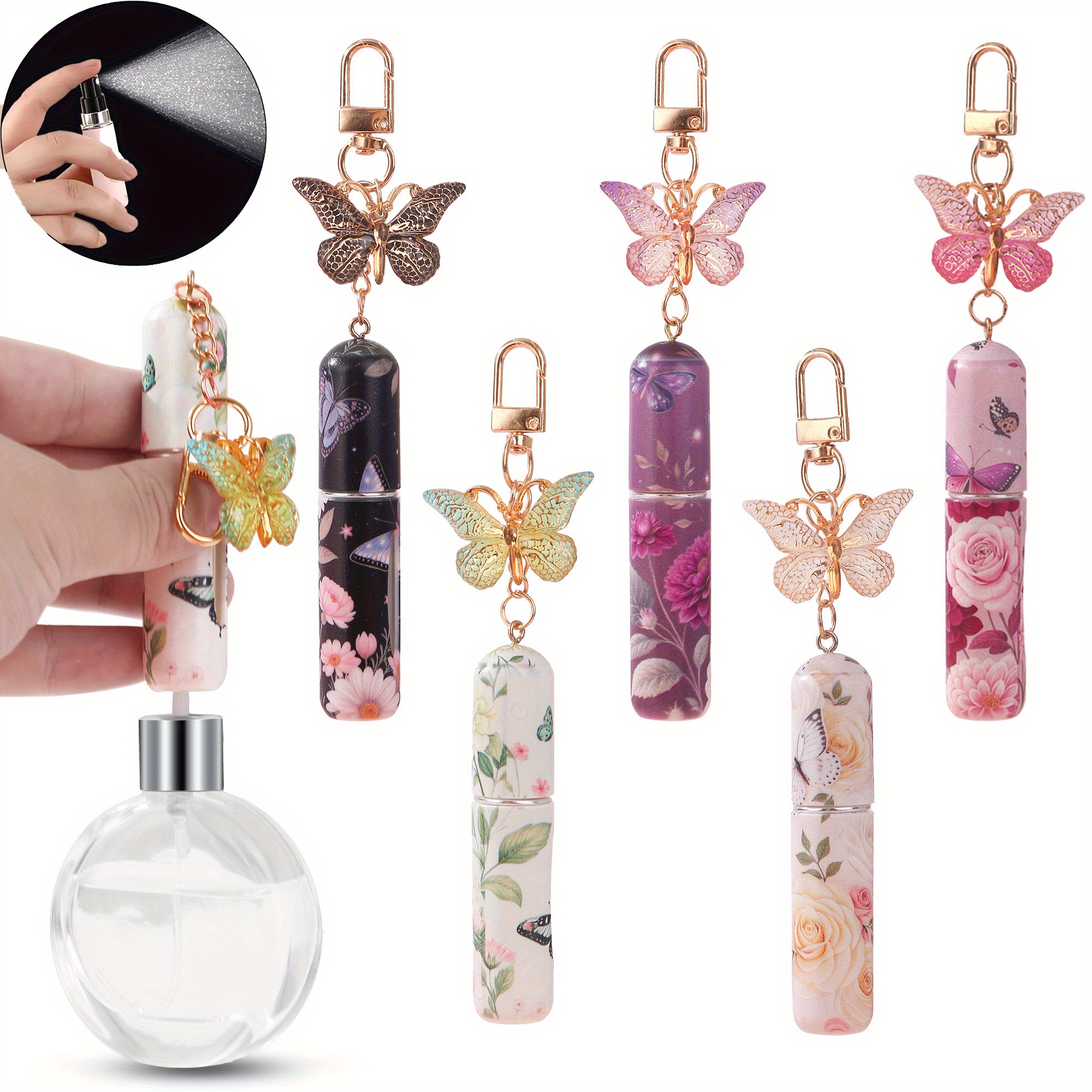 1pc refillable   perfume spray bottle with   pink red white   beige travel sized perfume atomizer   window for refills vintage perfume container for women suitable for perfume essential oils