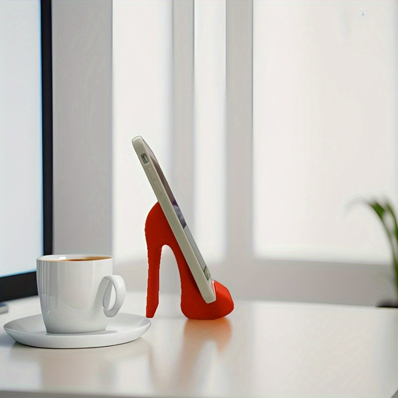 

3d Printed Creative Red High Heel Phone Holder For Office Desktop Decoration, Bedroom Bedside Creative Lazy Holder