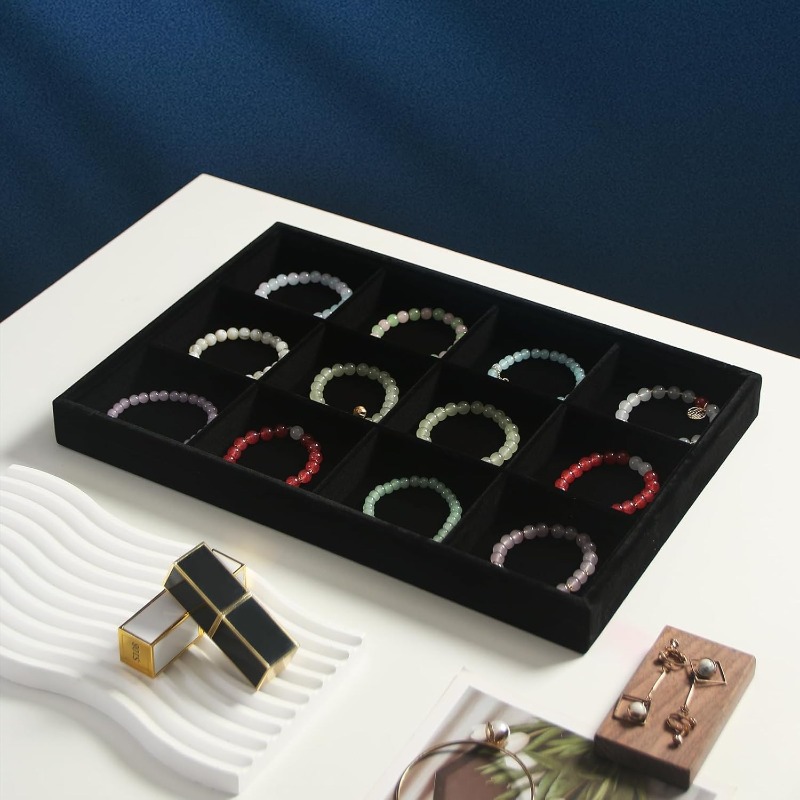 Stackable Velvet Jewelry Organizer Trays