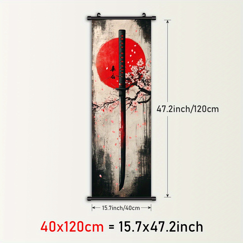 E-shop 2D Flach, 2D Flach, Ein gerahmtes Poster mit Kirschblüten, eine rote Kreis Leinwand Wandkunst und ein Gemälde von Blütenblättern und Rollen, für