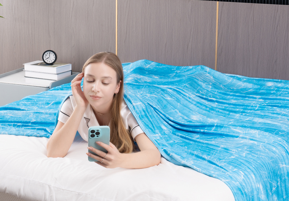 Cooling Blankets for Hot Sleepers - Summer Blanket Thin Lightweight Breathable Soft Double Side Enhanced Blanket for Bed Couch Sofa, Keep Cool for Night Sweats