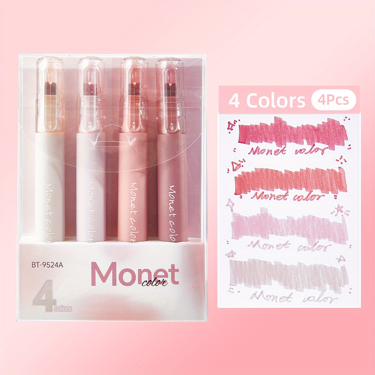 TEMU 4pcs Fine Writing Tools, Large-capacity Fluorescent Markers In Colors, Suitable For Highlighting And Marking, Eye-friendly Highlighters, School