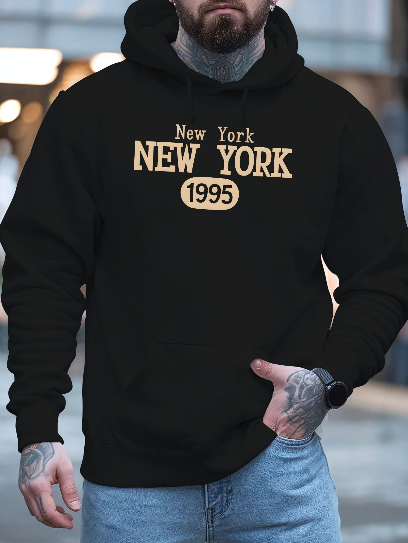 ropa hombre sudadera terciopelo estampado moda otoño Temu Uruguay