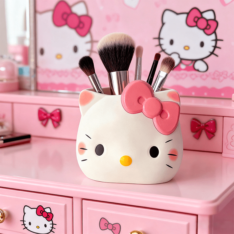 Sanrio Hello Kitty Pen Holder, a Cute Cartoon-Shaped Desktop Storage Box. This Adorable Kitty Design Multifunctional Storage Cylinder Can Hold Pens, Markers, Various Brushes 5 Sanrio Hello Kitty Pen Holder, a Cute Cartoon-Shaped Desktop Storage Box. This Adorable Kitty Design Multifunctional Storage Cylinder Can Hold Pens, Markers, Various Brushes - Image 5