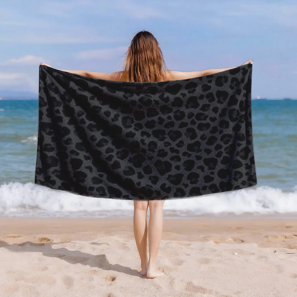 TEMU 1pc Extra Large Beach Towel Pool Bath Towel, Print Pattern, Comfortable Soft High Absorbency Quick Dry Lightweight Breathable Portable, Suitable