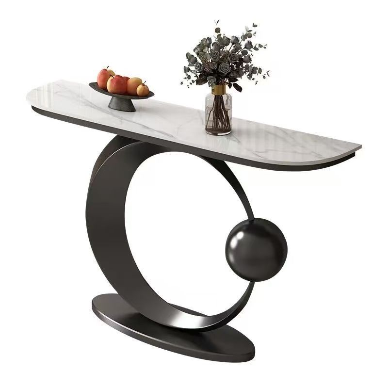 Image of Rock Slab Entrance Foyer Table, Light Luxury Foyer Counter Against The Wall, New Chinese Style Foyer Living Room, Foyer Partition Cabinet