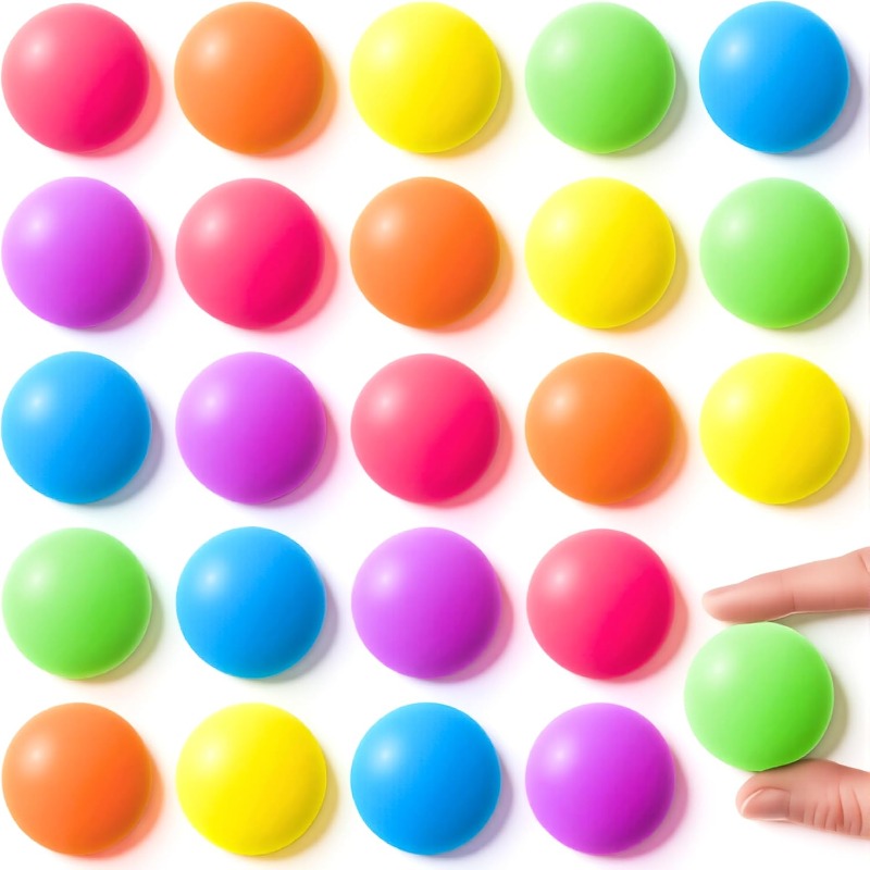 TEMU 24pcs Multi Bouncy Balls, 6 Colors 32mm Assorted Bouncy Balls Bulk With Storage Bag, Bounce Toys For Kids Party Favors Birthdays Gifts Goodie