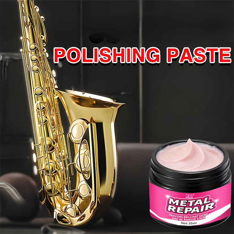   metal polishing paste and metal polish long lasting high gloss   professional and household use compatible with golden metal care durable polishing agent metal brightening tool suitable for instruments saxophones and vintage