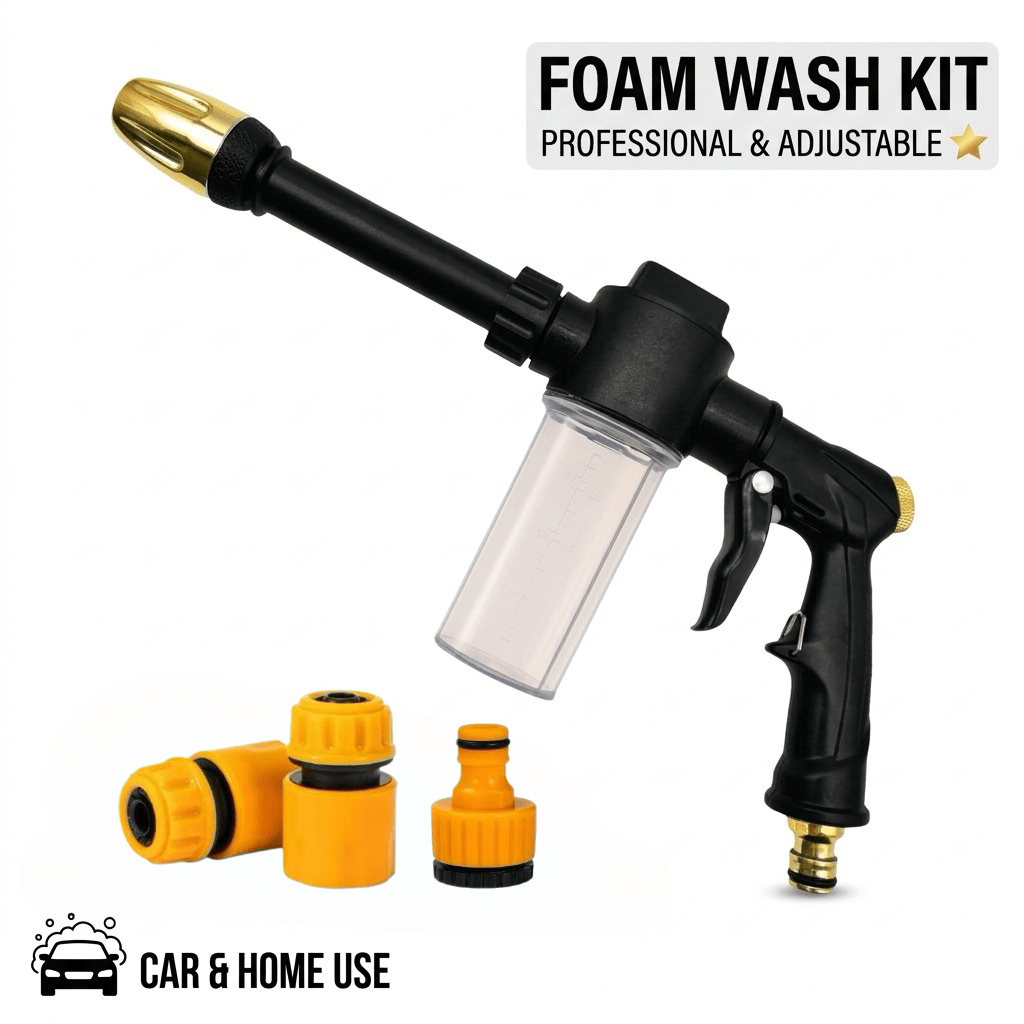 TEMU 4pcs Foam Cannon Car Wash Kit High Pressure Foam Gun With 3 Quick Connectors Soap Bottle For Car Washing Garden Patio Cleaning