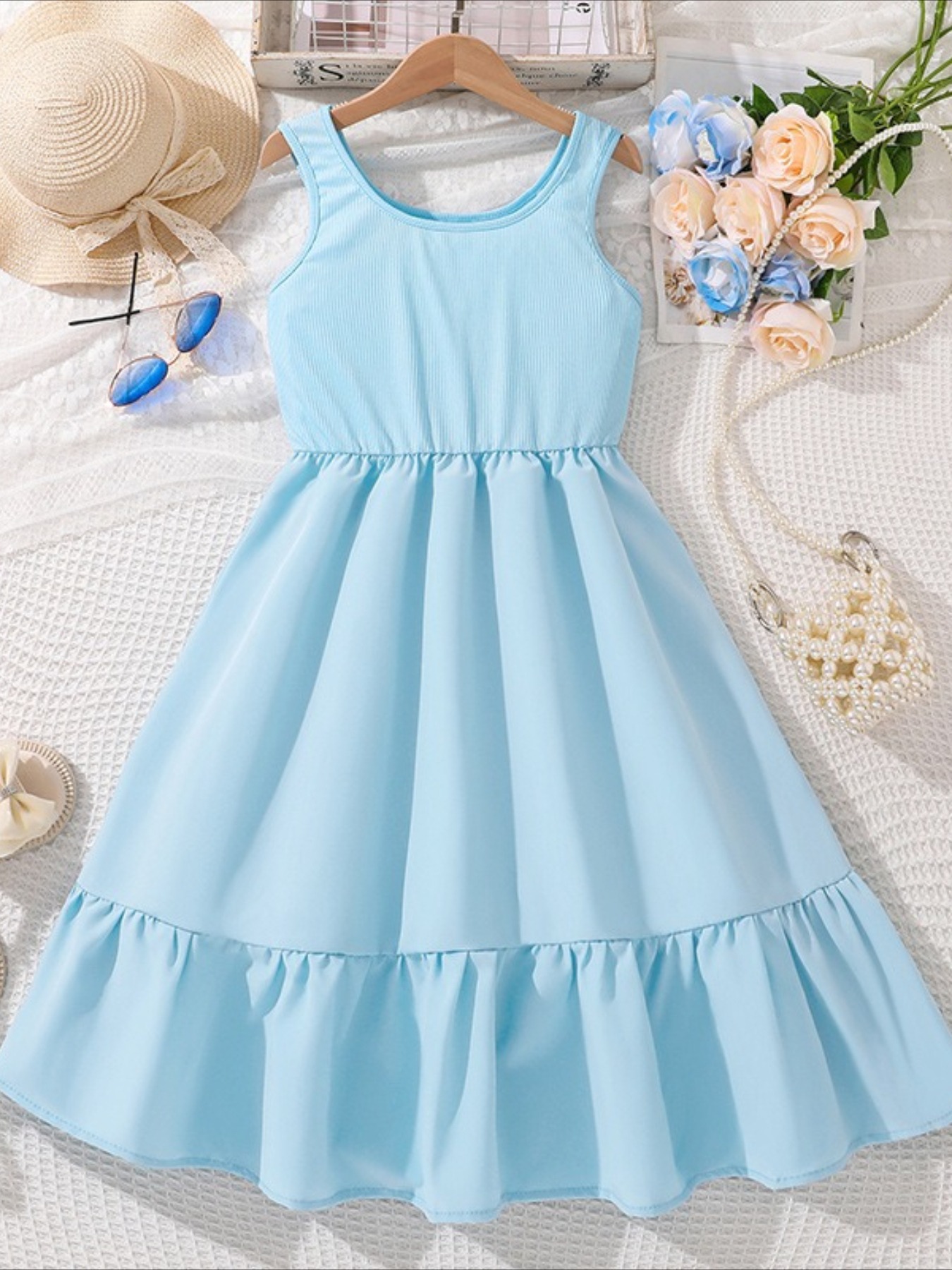 light blue dress for teens Blue A-line Tulle Long Prom Dress, Blue Formal Evening Dresses – dresstby