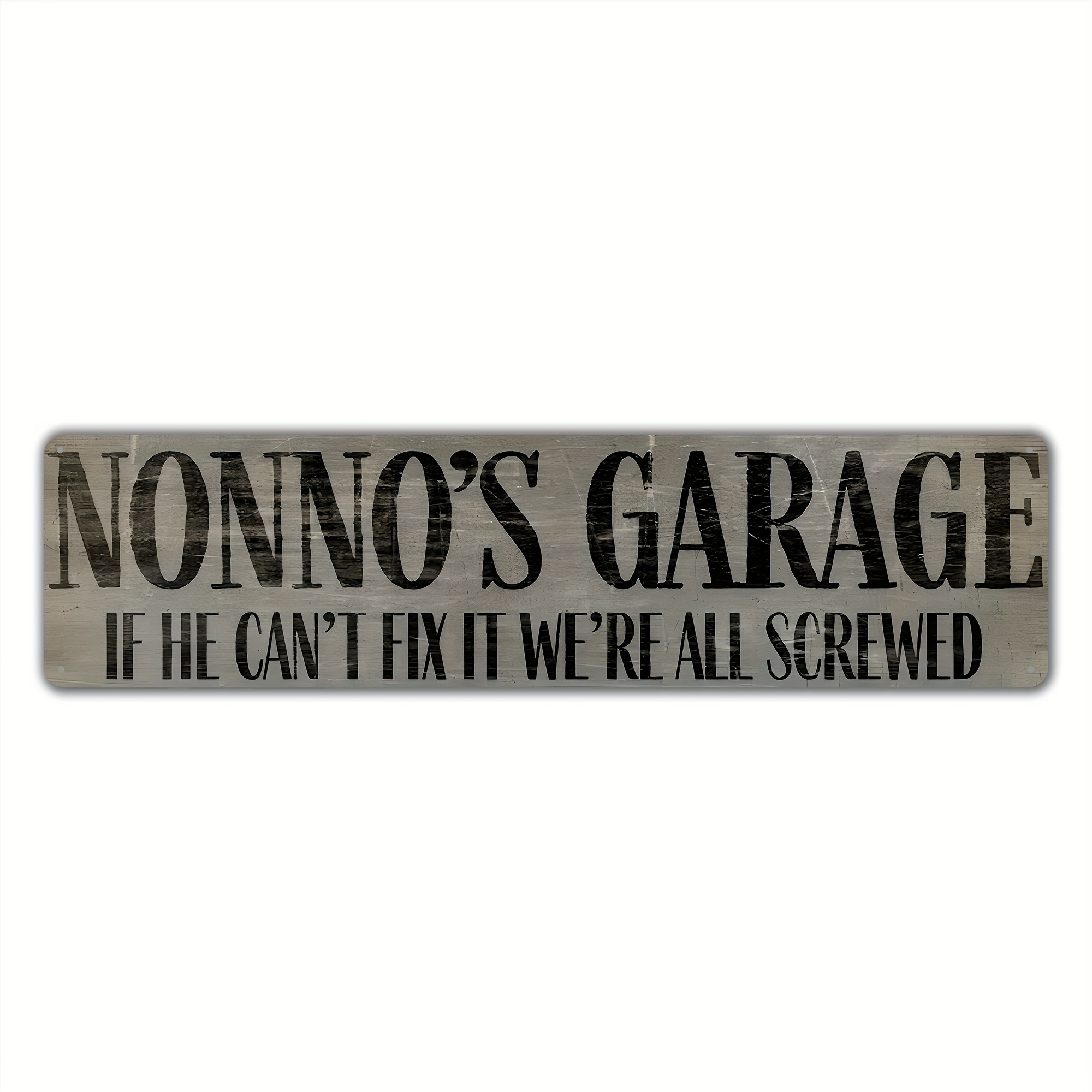 TEMU Panneau Mural Métal Vintage 's Garage - 10x40 avec Texte Italien "" et Garage - Art Adapté pour Cave à Hommes, Garage, Bar, Café - Décoration