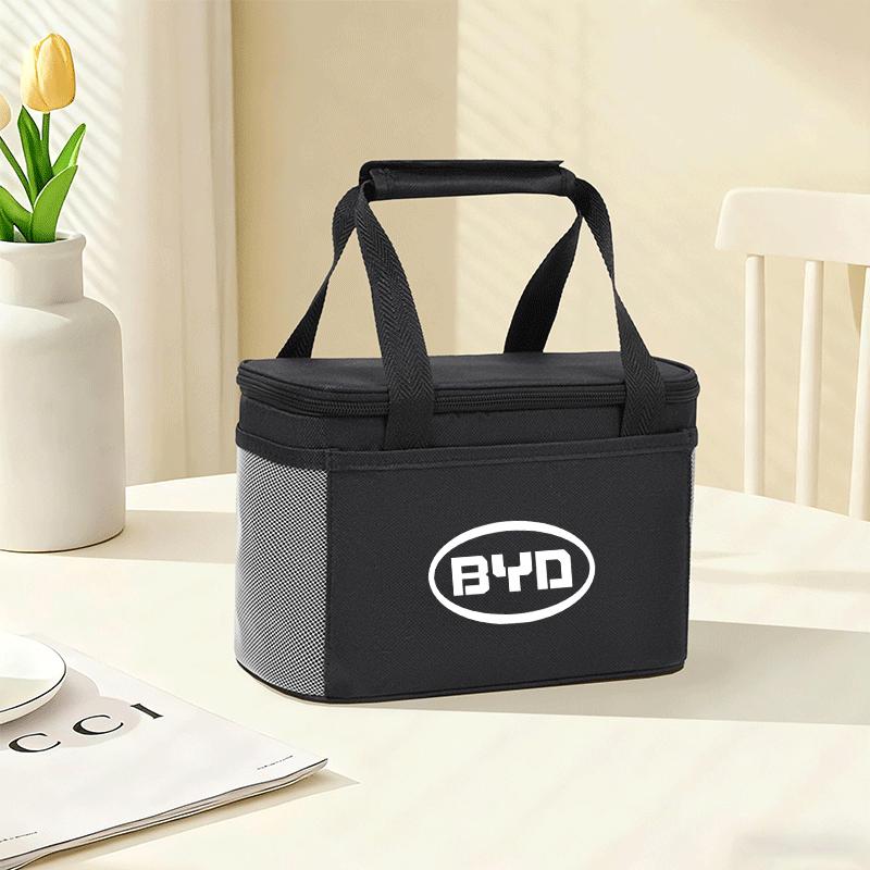 TEMU For Byd Logo Thermal Lunch Tote Bag & Cooler - Reusable Oxford Cloth Lunch Box Carrier Suitable For Work, Travel, Picnics, Camping, Beach -