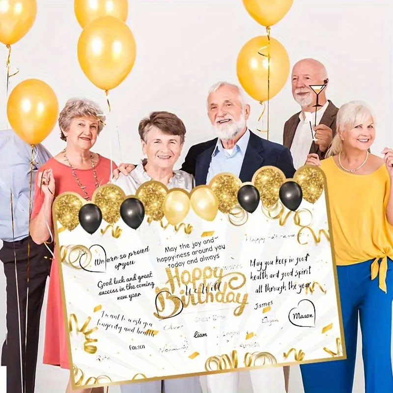 3pcs giant birthday cards with golden glitter balloon decorations write on message books for   names   birthday parties anniversaries group celebrations funny birthday cards party decoration festive card design decorative glitter accents anniversary celebration sturdy construction event organizers