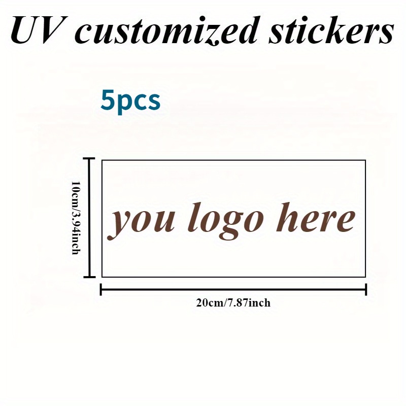 TEMU Customizable 5/10pcs 3d Uv Transfer Stickers, Rectangle, Large Size, Personalized Logo, Waterproof, Uv Resistant, Suitable For Vehicles, Cars,