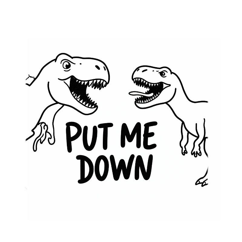 TEMU 1pc Rex Toilet Sticker - Self-adhesive Bathroom Decal With 2 Dinosaur Figures Facing , '' Text, Simple Cartoonish Design For Bathroom Wall