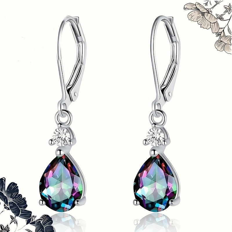 E-shop Zarte, elegante Einfassung mit Tropfenform, synthetischer , Ohrringe für Damen | Kupfernickelfreie Plating, synthetisches Zirkonia,