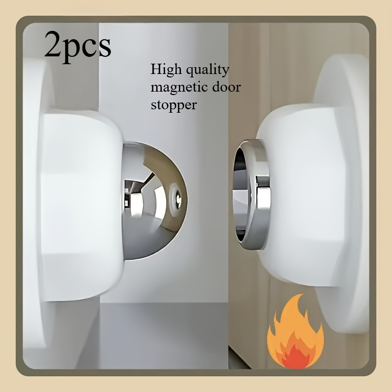TEMU 2pcs Premium Magnetic Door Stops, , Wall And Floor Universal, Shortened Design Strong Suction, Keeping Open And Not Self-closing