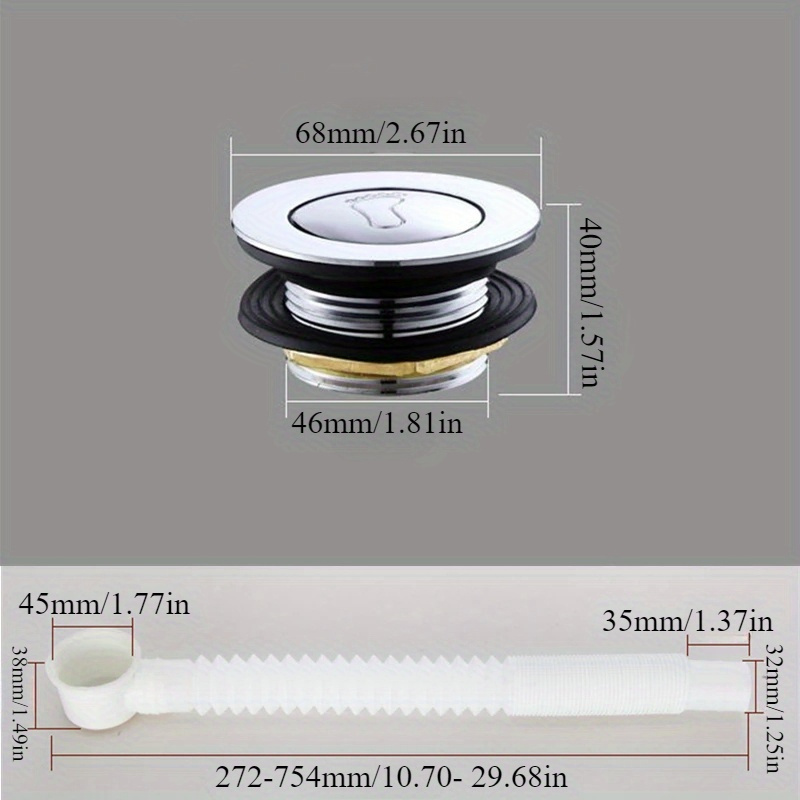 1set Bathroom Bathtub Pop Up Drain For Shower Room Basin Sink Waste Drain Bath Filter Waste Completed Drainer
