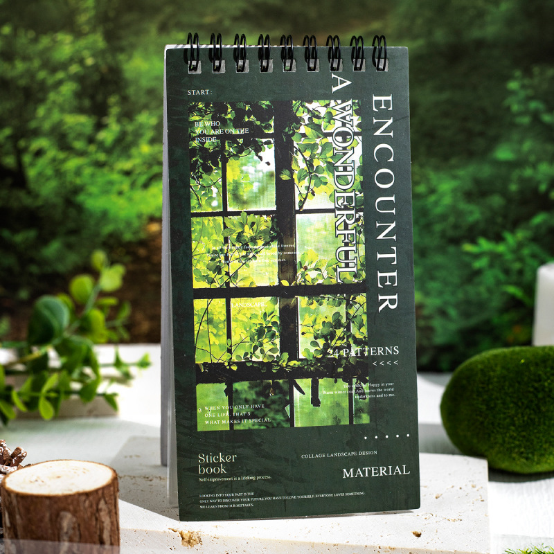 24 Sheets/book Fragrant Vines Pet Die-cut Spiral Sticker Book - Suitable For Scrapbooking, Journaling, Diorama Collage With Irregular Flower & Vine Shapes, Glossy, Suitable For Surfaces, Plant-themed