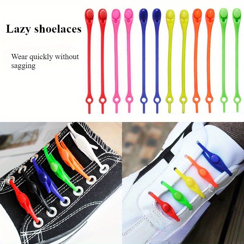 10pcs of Shoelaces in Various Colors for DIY Combinations, Featuring Elastic Silicone That Doesn'T Require Tying. Made from Highly Elastic Silicone Material, These Round-Tipped Laces Are Easy to Clean And Suitable for Both Men And Women, Without Battery