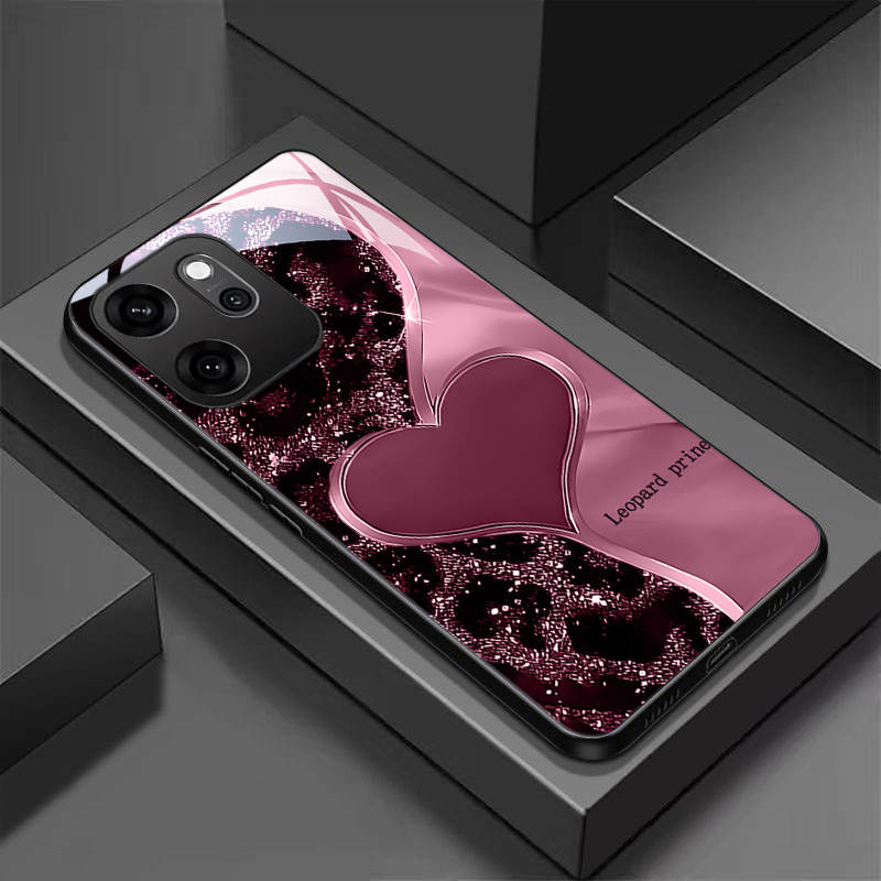 TEMU Custodia per telefono: Custodia in vetro temperato adatta per OPPO Reno 14F, copertura ultra e con motivo a cuore BLA083
